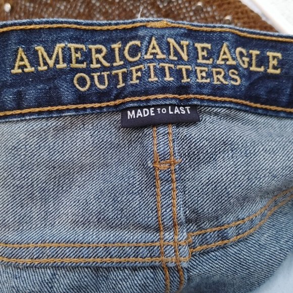 American Eagle Men's Blue Jeans 36x30 Straight Cut Relaxed Fit - Picture 8 of 9